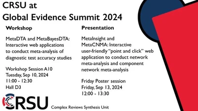 Global Evidence Summit (GES) 2024 Workshop: MetaDTA and MetaBayesDTA: interactive web applications to conduct meta-analysis of diagnostic test accuracy studies featured image